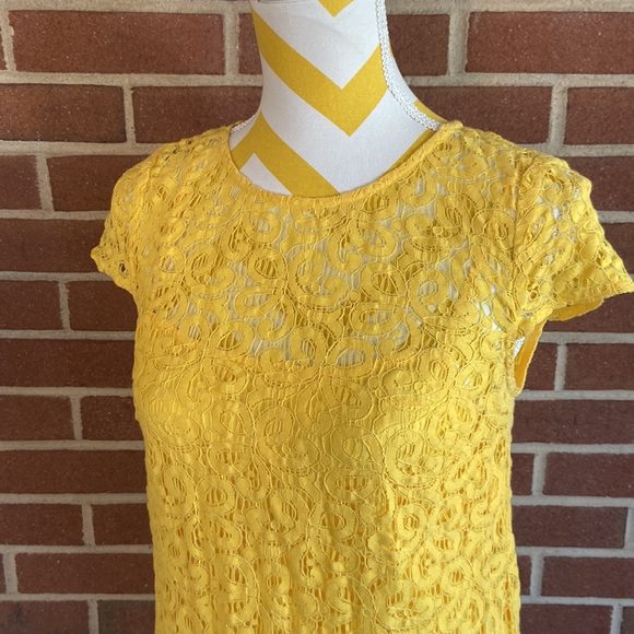 Tommy Hilfiger Sunshine Yellow Lace Dress - Picture 3 of 14